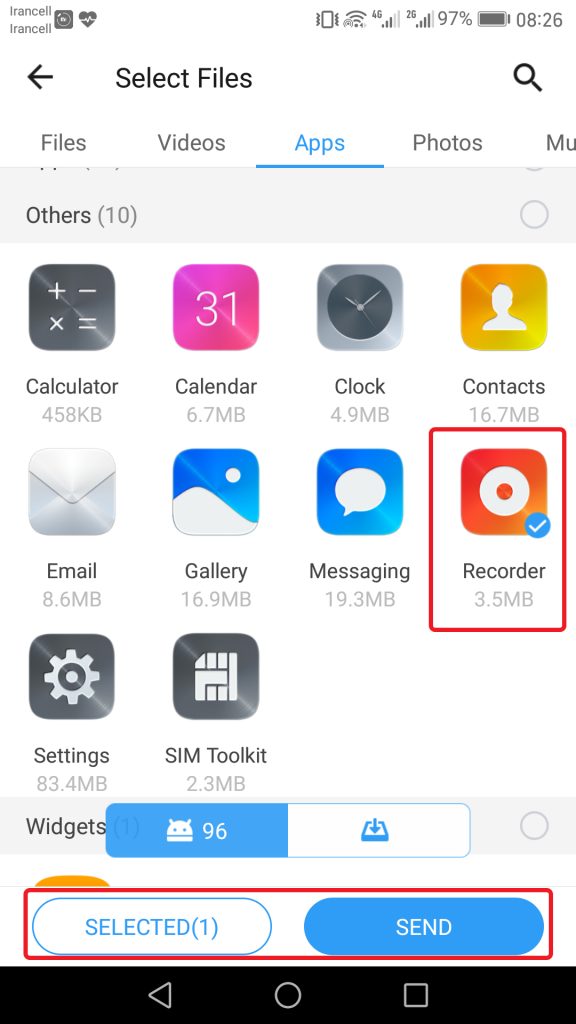 انتخاب فایل جهت ارسال