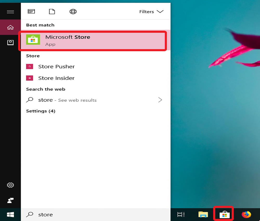 استور در جست‌و‌جوی ویندوز‌10