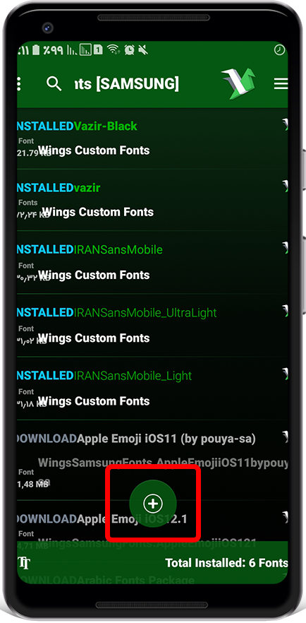 فونت سامسونگ بخش 1